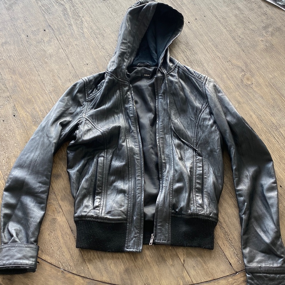 Black leather jacket